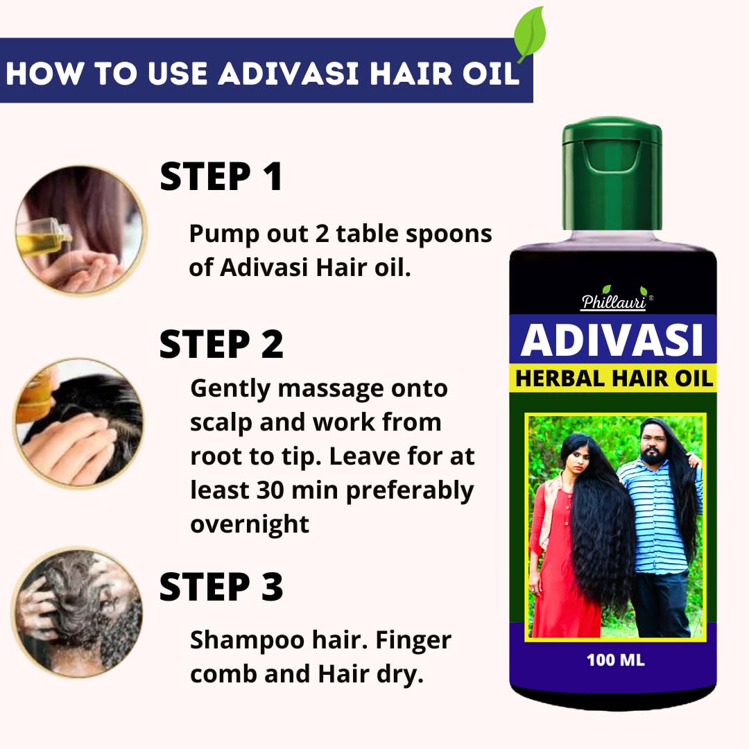 Adivasi Herbal Hair Oil - Unearth the Essence of Herbal Hair Care - Pack of 2 (100ML)