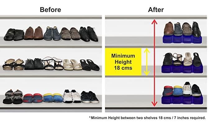 Shoe Rack-Space Savers Shoe Rack Cabinets Storage Plastic Adjustable Shoes Wardrobe Shoes Storage ( 6 Pcs)